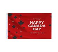 Drapeau canadien 90 x 150 cm en polyester durable idéal pour la fête du Canada NTf280 (rouge, 150 x 90 cm)