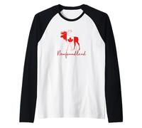 Drapeau canadien de Terre-Neuve Canada avec feuille d'érable Manche Raglan