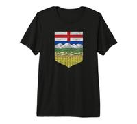Drapeau Canadien Edmonton Calgary de l'Alberta T-Shirt Haut de Gamme