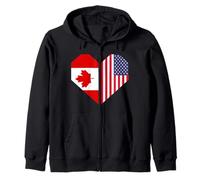 Drapeau Canadien États-Unis Amitié Coeur Canada Sweat à Capuche