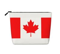 Drapeau canadien imprimé simple couche sac cosmétique faux chanvre chanvre maquillage sac portefeuille pour usage quotidien voyage