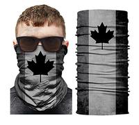Drapeau Canadien Noir Femme Homme Balaclava Multi-Usage Echarpe Tête Pirate Unique Décoration Faciale pour Yoga Escalade Sports