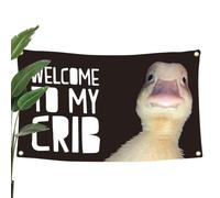 Drapeau Canard Bienvenue Dans Mon Berceau Décoration Murale Bannière Fête | Man Cave Décoration Chambre Bébé Polyvalente Tendance Bannière Murale Amusante Fournitures Fêtes Panneaux