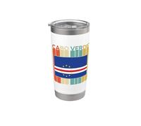 Drapeau Cap-Vert Cape Retro Island Pride Heritage Africa Love Gobelet isotherme en acier inoxydable double paroi