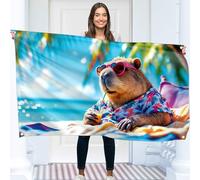 Drapeau Capybara - Grand Drapeau Humoristique - Polyester 110D - Double Couture - 4 Oeillets Laiton - Grand 90x150cm (5x3 pieds)
