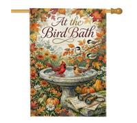 Drapeau cardinal pour bain d'oiseaux d'automne 71 x 101 cm