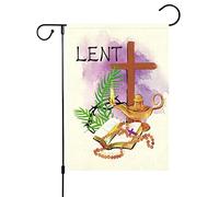 Drapeau Carême Croix Violette Semaine Sainte Christianisme Religion 30X45Cm Drapeau Maison Suspendre Décoratif Bannière Cour Pour Anniversaires Événement Intérieure