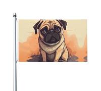 Drapeau carlin de 9,6 x 1,5 m double face avec œillets en laiton qui ne se décolore pas, bannière de vœux pour intérieur ou extérieur, décoration d'intérieur