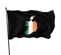 Drapeau carte de l'Irlande, 3x5 pieds, couleurs vives et résistant à la décoloration, drapeaux muraux, bannières pour extérieur et intérieur