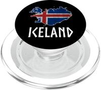Drapeau Carte de l'Islande - Souvenir de Voyage Vintage Vieilli PopSockets PopGrip pour MagSafe