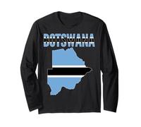 Drapeau Carte du Botswana Couleurs Pride Country Manche Longue