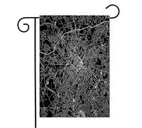 Drapeau Carte Du Centre-Ville Nord, Panneaux, Atlas De La Ville, Symboles, Parcs, Géographie, Autoroutes, Vacances, Plein Air, Symbole Noir Imprimé Bannière, Pour Jardin, 30x45cm