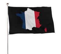 Drapeau Carte Du Flag De La France Grand Drapeau Personnalisés Couleurs Vives Bannière, Pour D'Intérieur, Jardin, Balcon, 90X150Cm