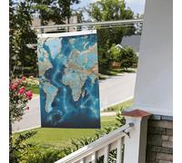 Drapeau carte du monde 61 x 91 cm pour extérieur et intérieur - Pour le printemps, l'été, l'automne, l'hiver - Drapeaux de jardin avec œillets verticaux double face - Bannière pour décorations de cour