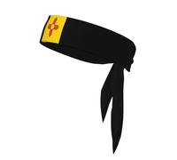 Drapeau Carte du Nouveau-Mexique 3 Emblème national du Nouveau-Mexique Bandeau à nouer unisexe pour adulte Bandeaux d'entraînement évacuant l'humidité pour la course à pied, le yoga et le vélo