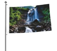 Drapeau cascade de montagne panoramique de 6,1 x 0,9 m - Grand drapeau de jardin - Tapisserie de Saint-Valentin - Bannière de clôture, de vacances d'hiver - Drapeaux décoratifs pour extérieur et