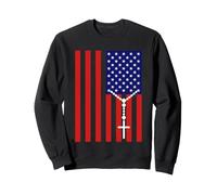 Drapeau catholique Jésus USA avec Chapelet Marie Sweatshirt
