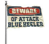 Drapeau « Cave Man Bar Beware Of Attack » - Bleu - Décoration de chambre à coucher ou de patio - 152 x 244 cm