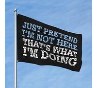 Drapeau « Cave Man Bar Just Pretend I'm Not Here » - Décoration de maison d'université (60 x 90 cm)