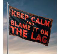 Drapeau « Cave Man Bar Keep Calm And Blame It On The Lag » pour piscine, jardin, printemps et été (120 x 180 cm)