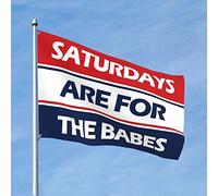 Drapeau « Cave Man Bar Saturdays Are For The Babes » pour décoration de maison d'université (152 x 244 cm)