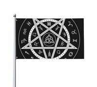 Drapeau celtique occulte, pentagramme magique wiccan, cercle, décoration de balcon, drapeau emblématique, 90 x 150 cm