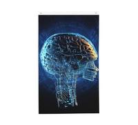 Drapeau cerveau à intelligence artificielle 9,6 x 1,5 m Drapeau de jardin vertical double face Drapeau extérieur cour maison Drapeau de fête Panneau de bannière Décoration de la maison Drapeaux de