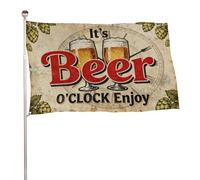 Drapeau C'est l'heure de la bière ! Profitez-en Bannière décorative | Imperméable Décoration de Drapeau Durable Bannière pour Ferme Balcon