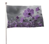 Drapeau champs de fleurs violettes 9,5 x 1,5 m pour jardin, cour, porche, pelouse, ferme