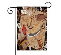 Drapeau Chapeau Ancre Ancienne Carte Au Trésor Modèle Cartographie Géographie Éléments Vintage Parcs Frégate Extérieur Imprimé Bannière De Drapeaux, Pour D'Intérieur, Les Bureaux, 30x45cm