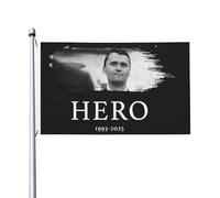 Drapeau « Charlie Kirk est un héros » 3 x 5 pieds avec 2 œillets métalliques sans mât
