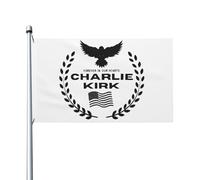 Drapeau Charlie Kirk « Forever In Our Hearts » 3 x 5 pieds avec 2 œillets métalliques, sans mât
