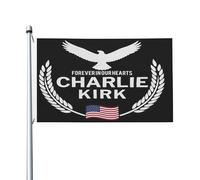 Drapeau Charlie Kirk « Forever In Our Hearts » double face, décoration d'intérieur pour balcon, 90 x 150 cm
