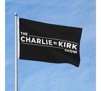 Drapeau Charlie Kirk Show 3x5, couleurs vives et résistant à la décoloration, en polyester avec œillets