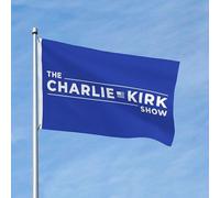 Drapeau Charlie Kirk Show 3x5, couleurs vives et résistant à la décoloration, en polyester avec œillets
