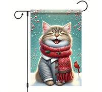Drapeau Chat de Noël et d'hiver bienvenu Festival Décoration 30x45