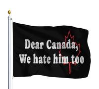 Drapeau « Cher Canada, nous le détestons aussi » pour extérieur, 90 x 150 m, avec œillets en laiton, décoloré, décoration intérieure et extérieure