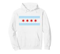 Drapeau Chicago Standard_Pullover_Hoodie Unisex Medium White