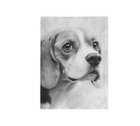 Drapeau Chien Mignon Qui Regarde En Blanc Drapeau Paysage Lavable Bannière, Pour Les Défilés, Les Bureaux, Balcon, 30x45cm