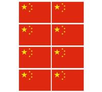 Drapeau Chine - 8 Stickers - 9.5 X 6.3 Cm - Sticker/Autocollant