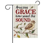 Drapeau Christianisme Amazing Grace Comment Bannière Patio 30x45cm | pelouse drapeaux ésistantes à la décoloration Drapeau De Jardin pour fête d'anniversaire intérieure Toutes les saisons