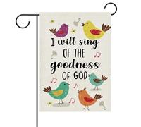 Drapeau Christianisme je chanterai Drapeau De Jardin Patio 30x45cm | pelouse drapeaux résistant extérieur drapeaux pour Balcon fête Pelouse