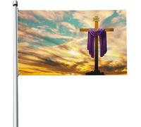 Drapeau Christianisme Jésus Décoratif Drapeaux Lavable Couleurs Resistant Exterieur Bannière À Œillets, Pour Les Défilés, Balcon, D'Intérieur, 90x150cm