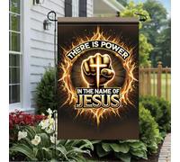 Drapeau Christianisme Jésus Puissance Drapeaux Durable Double Face 30X45Cm Drapeau De Jardin Pour Ferme Intérieure