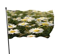Drapeau Chrysanthemum Indicum pour maison, jardin, cour, extérieur et intérieur - Bannière décorative avec œillets en laiton - 0,9 x 1,5 m