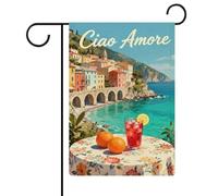 Drapeau Ciao Amore Italien Drapeau De Bienvenue Traditionnel Renforcé Avec Bannière, Pour D'Intérieur, Balcon, Les Défilés, 30x45cm