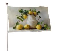 Drapeau Citrons dans une vieille cruche blanche 0,9 x 1,5 m pour extérieur, décoration pour cour, porche, pelouse, ferme