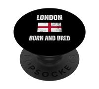 Drapeau Classique de Londres Born and Bred Angleterre pour Hommes, Femmes, Enfants PopSockets PopGrip Adhésif