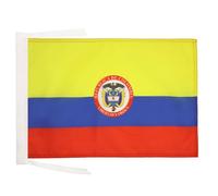 Drapeau Colombie avec armes 45x30cm - PAVILLON colombien 30 x 45 cm haute qualité - AZ FLAG