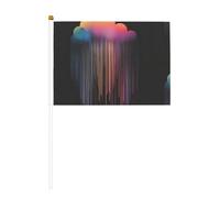 Drapeau coloré arc-en-ciel pluie dix pièces imprimé double face 14 x 20,8 cm, adapté pour encourager les activités d'équipe